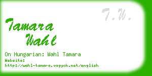 tamara wahl business card